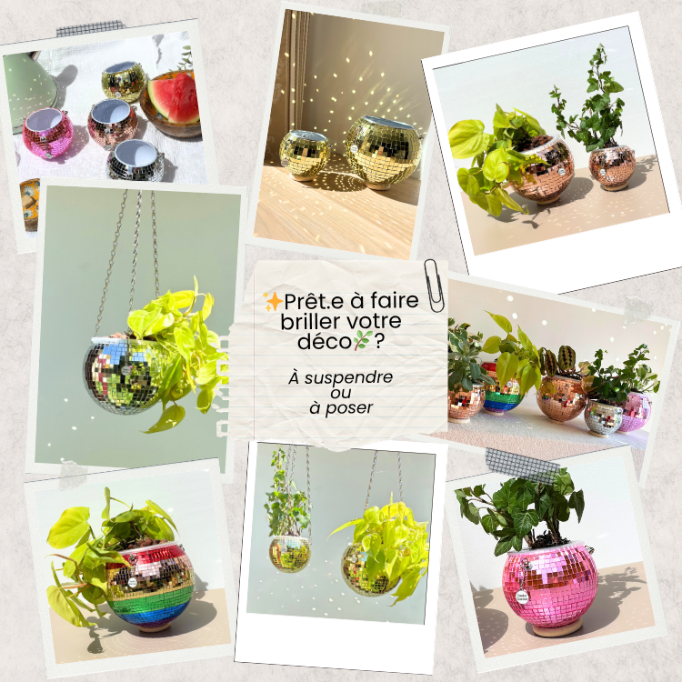 Cache-pot &quot;Boule Disco&quot;